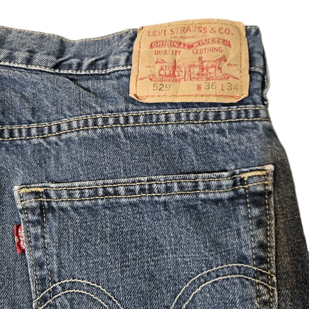 Vintage Levis 529 Jeans Mens 36x33‎ Low Rise Straight Y2k Denim Dark Wash Cotton